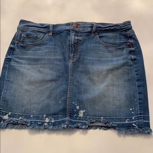 Loft Denim Skirt with Paint Splatter